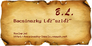 Bacsinszky László névjegykártya