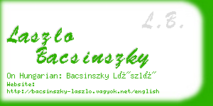 laszlo bacsinszky business card